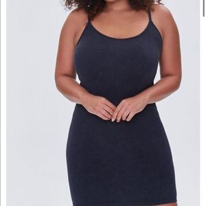 Forever 21 ribbed cami mini Dress - blue black - 0X/1X